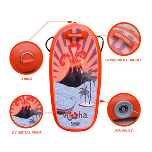 Tabla de bodyboard hinchable para niños, color naranja