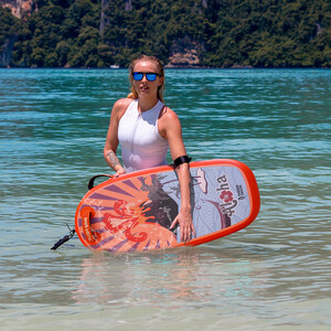 Tabla de bodyboard hinchable para niños, color naranja