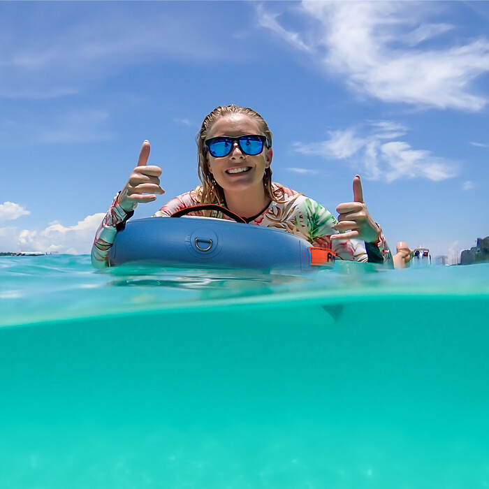 Tabla de bodyboard inflable para niños - Hojas azules