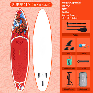 Tabla de surf hinchable de 11 pies - Sup Koi naranja