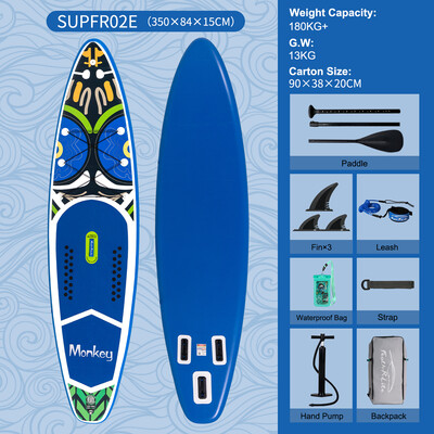 Tabla de surf hinchable con remo de 11'6" - Mono Azul