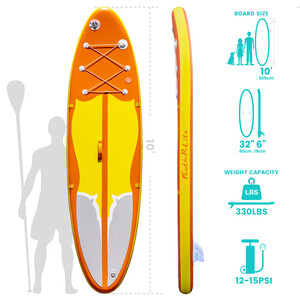 Tabla de surf hinchable de 11 pies, color naranja