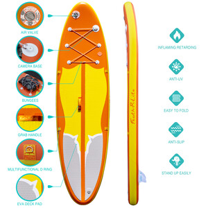 Tabla de surf hinchable de 11 pies, color naranja