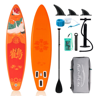 Tabla de surf hinchable con remo de 11 pies - Grulla Naranja