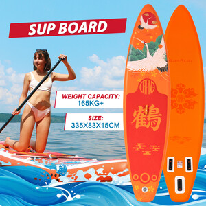 Tabla de surf hinchable con remo de 11 pies - Grulla Naranja