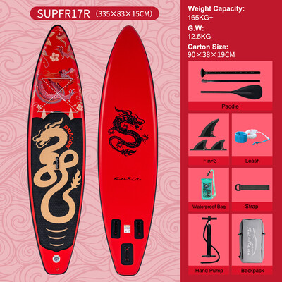 Tabla de surf hinchable de 11 pies - Dragón Rojo